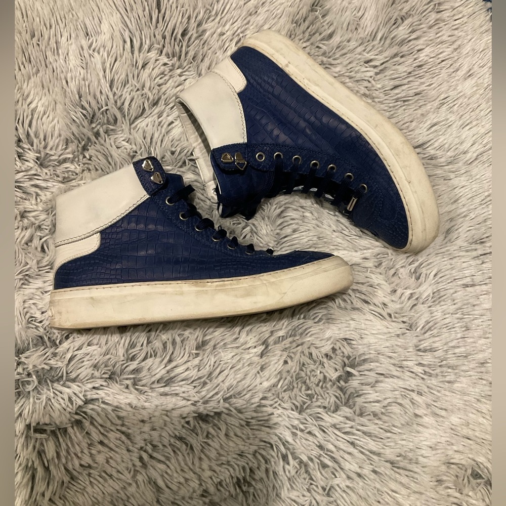 Jimmy Choo Blue Embossed high top sneakers